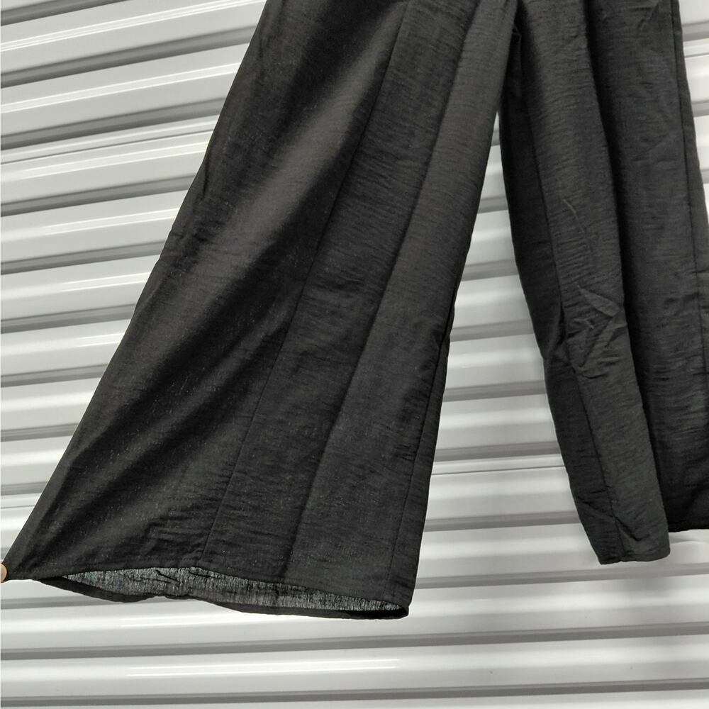 Zenana Women's Pants Size Large Black Wide Leg Boho Festival Coastal Vacation - Picture 4 of 10